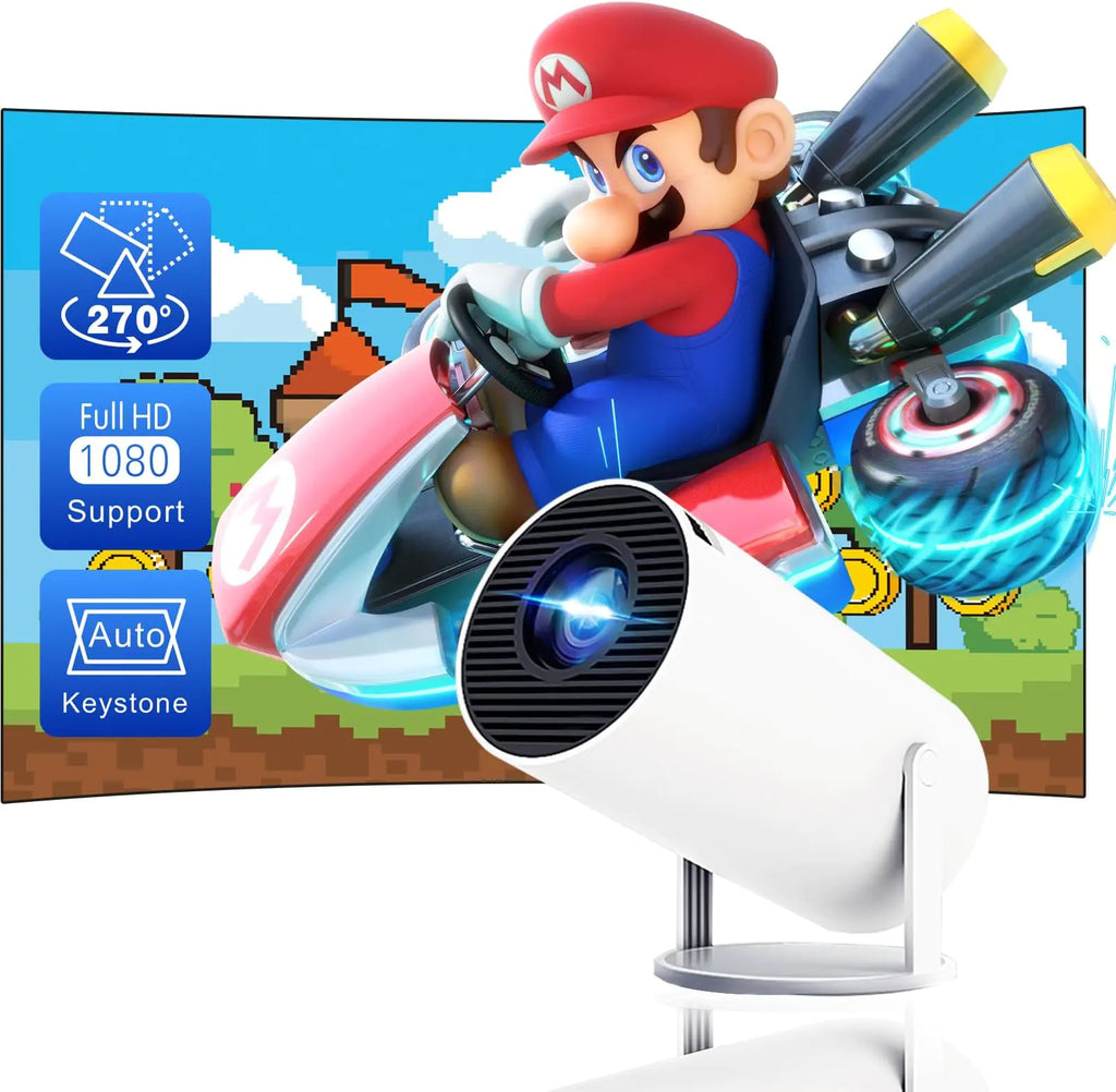 Smart 4K Mini Projector with Rotatable Design