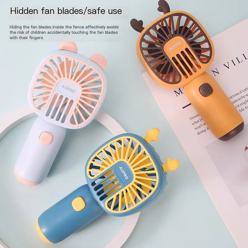 Cute Portable USB Rechargeable Mini Handheld Fan