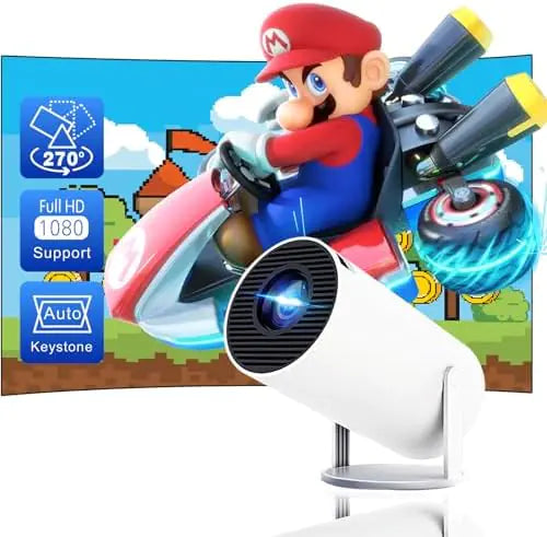 Smart 4K Mini Projector with Rotatable Design